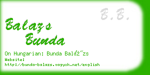 balazs bunda business card